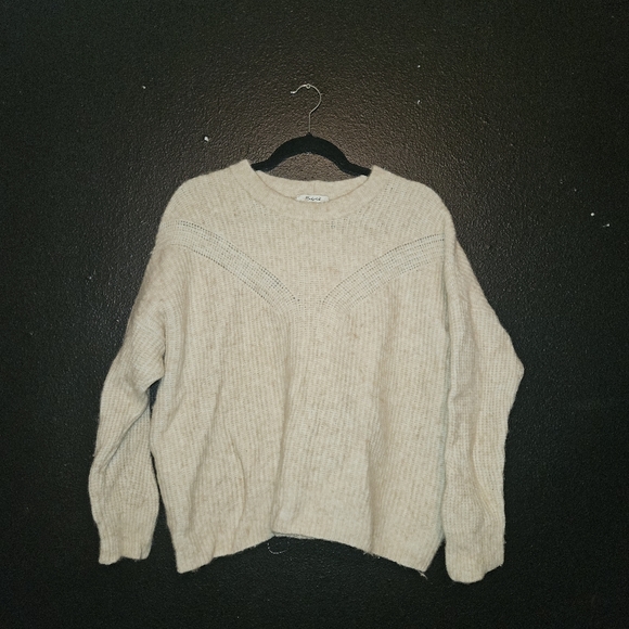 Madewell Cream Ribbed Sweater - Picture 2 of 5